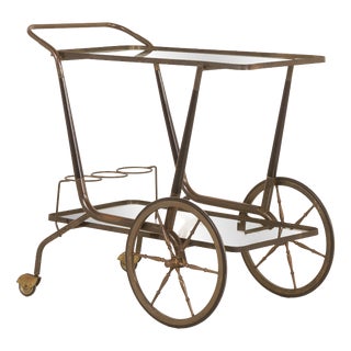 Mid-Century Italian Bar Cart attributed to Cesare Lacca, 1950s For Sale