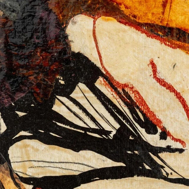 Abstract Elfi Schuselka Figural Composition Mixed Media, Circa 1965 For Sale - Image 3 of 5