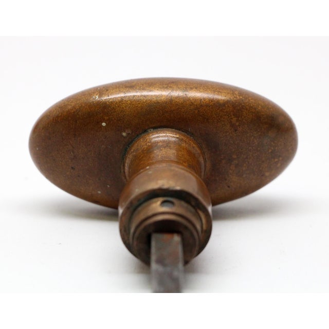 Antique 1930s Fitroy Corbin Bronze Oval Entry Door Knob For Sale - Image 4 of 4