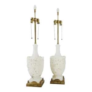 Pair of Vintage Marbro Alabaster Table Lamps
