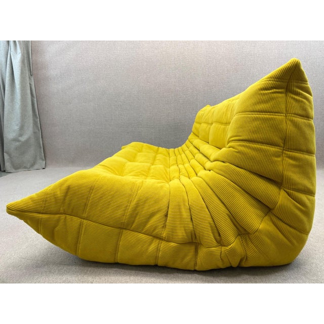 Early 21st Century Togo Three-Seater Sofa in Yellow from Ligne Roset, 2012 For Sale - Image 5 of 15
