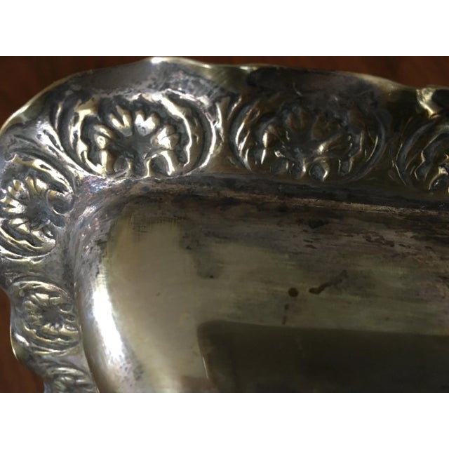 Antique Silver Plated Brass Basket For Sale - Image 17 of 18