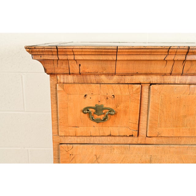 Brown 18th Century Antique English Queen Anne Burled Walnut Highboy Dresser For Sale - Image 8 of 15