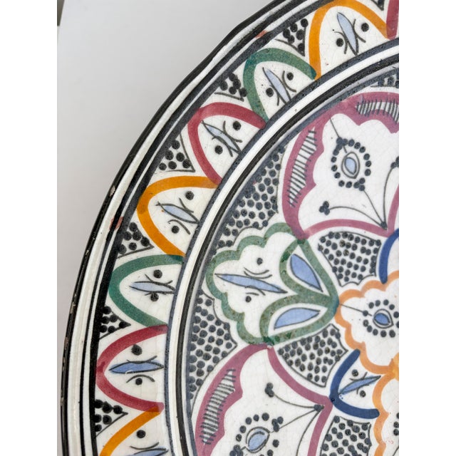 Moroccan Handmade Polychrome Ceramic Decorative Bowl in Mosaic Pattern For Sale In Los Angeles - Image 6 of 17
