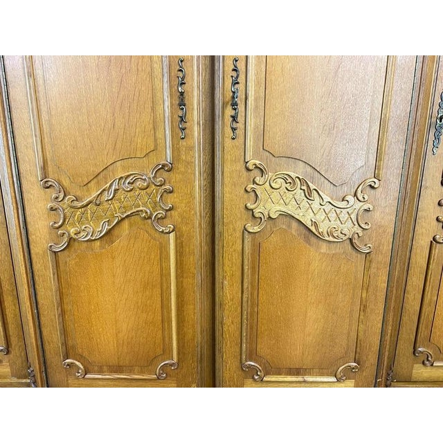 Wood Vintage French Louis XVI Style Wardrobe For Sale - Image 7 of 14