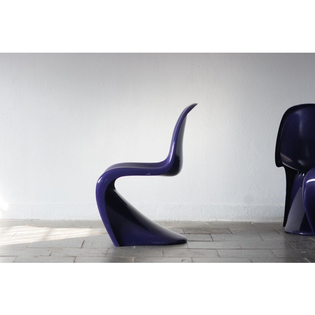 1970s Purple Panton Chairs by Verner Panton, Set of 4 For Sale - Image 5 of 10