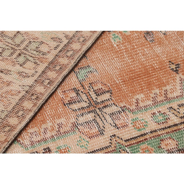 Orange Vintage Turkish Rug in Polychromatic Patterns and Medallion, From Rug & Kilim For Sale - Image 8 of 8