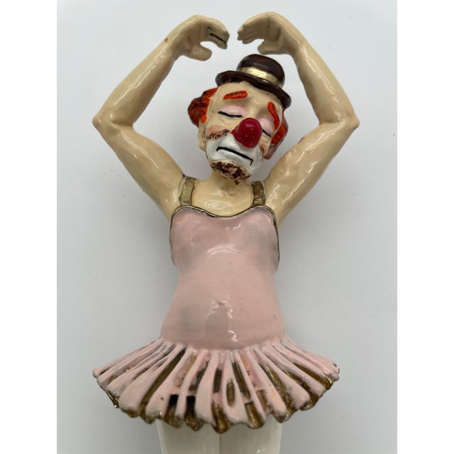 Vintage Ron Lee Ballerina Clown Sculpture on Natural Onyx Base, Signed 1984 For Sale - Image 9 of 12