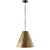 Thomas O'Brien for Visual Comfort Signature Goodman Small Hanging Light in Bronze & Hand-Rubbed Antique Brass with Hand-Rubbed Antique Brass Shade For Sale