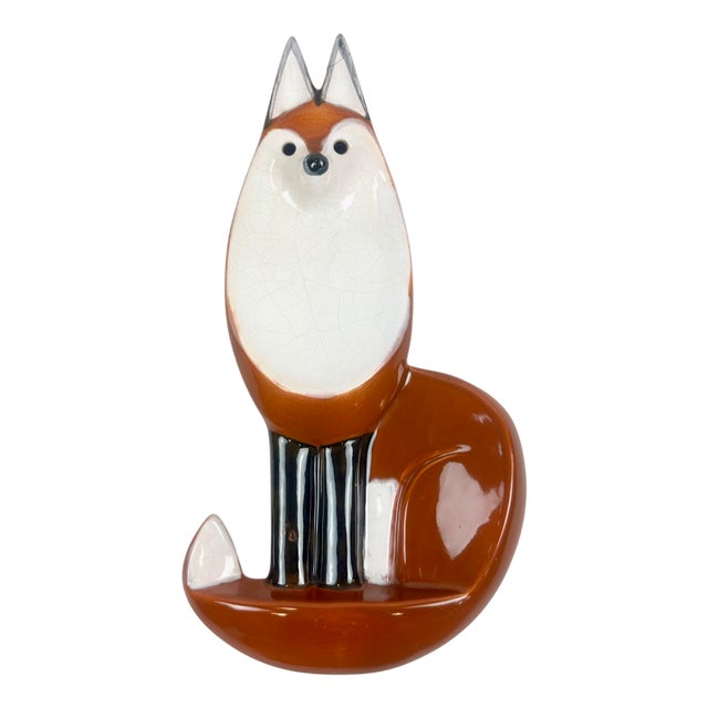 Mid-Century Fox Ceramic Wall Figure from Keramia Znojmo, 1960s For Sale