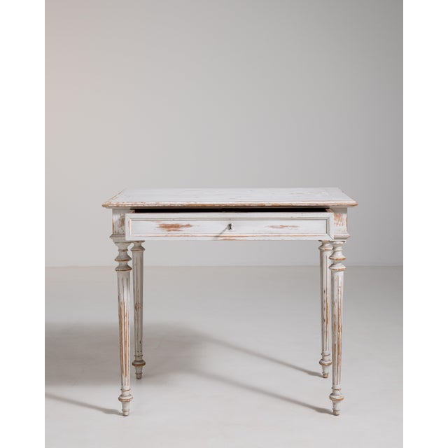 Louis XVI White Patinated Table, Neoclassical Style, France, Circa 1900 For Sale - Image 11 of 13
