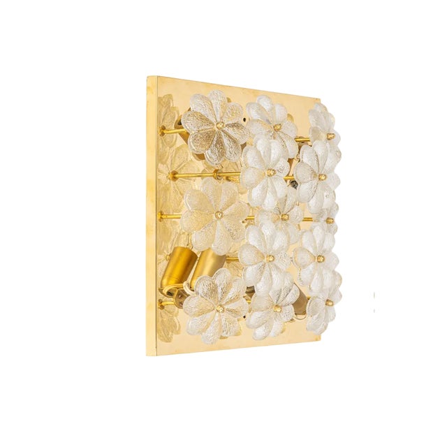 Petite Glass Flower Wall Light from E. Palme, Germany For Sale