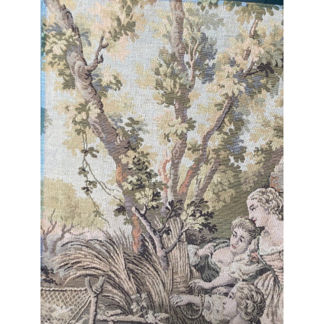 Large Aubusson style romantic verdure tapestry inspired by François Boucher. A master painter/artist; Boucher’s...