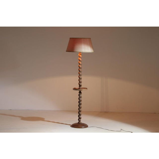 Mid-Century Modern French Sculptural Floor Lamp in Twisted Wood, 1930s For Sale - Image 3 of 12