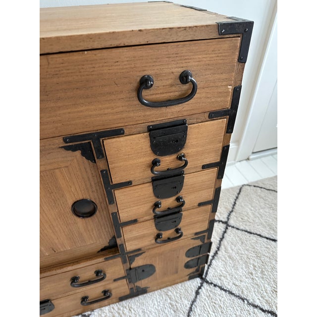 19th Century Antique Japanese Choba Tansu Merchant Chest With Hidden Compartment For Sale - Image 5 of 9
