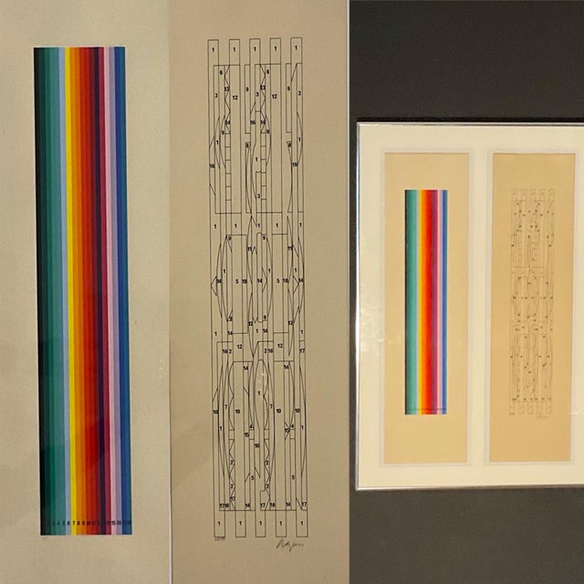 Silver Yaacov Agam Signed & Numbered 45/99 Limited Edition Lithograph Kinetic Opt Art, Circa 1980s For Sale - Image 8 of 11