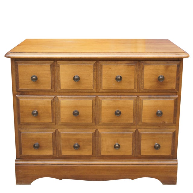 Maple Apothecary Chest 3 Drawer Dresser Early American Colonial