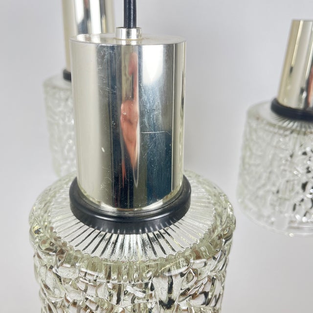 Three-Light Cascade Pendant Lamp in Glass, 1970 For Sale - Image 9 of 12