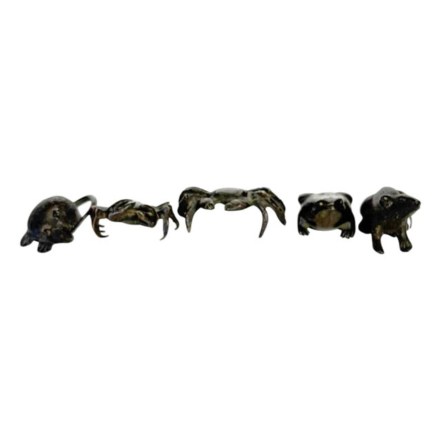 Vintage Bronzes Animal Figures, France, 1950, Set of 5 For Sale