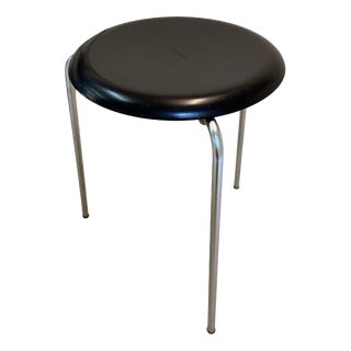 Tripod Dot Stool in Black Chrome by Arne Jacobsen for Fritz Hansen For Sale