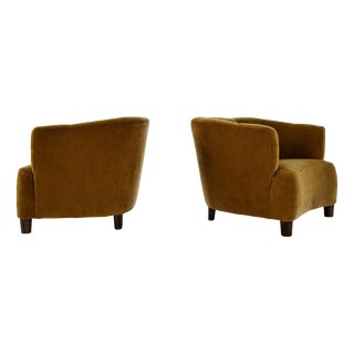Swedish Art Deco Velvet Chairs, 1940s, Set of 2 For Sale