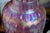 Josh Ries Handblown Glass Vase – Iridescent Pink Embossed Honeycomb Studio Art Glass For Sale - Image 4 of 7
