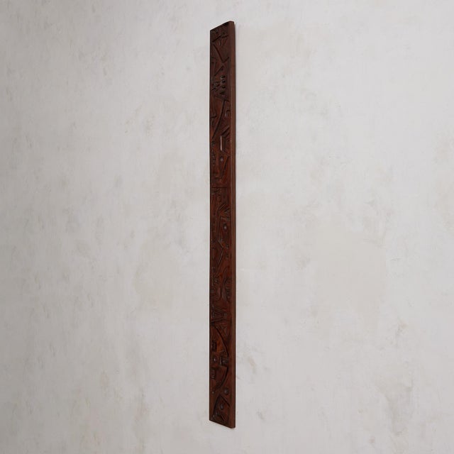 Italian Carved Wooden Wall Panel by Gianni Pinna, 1970s For Sale - Image 4 of 8