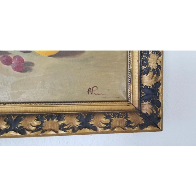 Vintage Fruit Still Life Oil on Canvas Painting, Signed For Sale - Image 10 of 13
