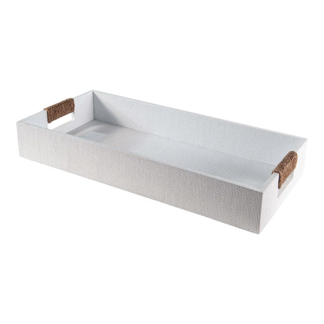 Regina Andrew Logia Rectangle Tray Small in White For Sale
