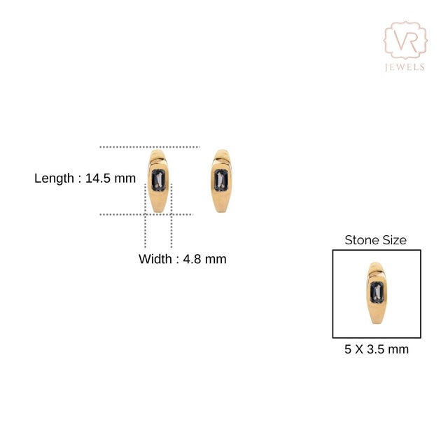 Ink Blue Vintage Style Chunky Sapphire Birthstone Hoop Earrings for Her in 14k Gold- A Pair For Sale - Image 8 of 12