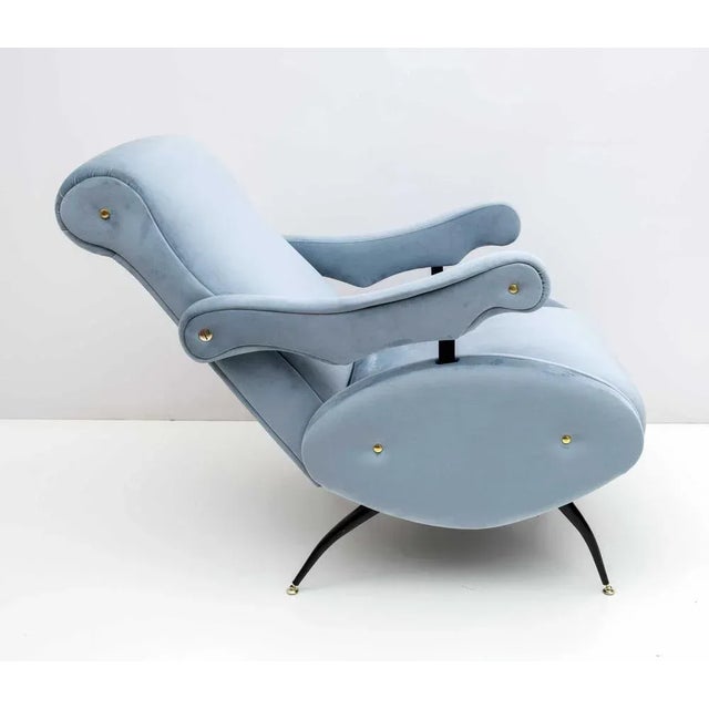 Mid-Century Modern Velvet Reclining Armchair by Nello Pini for Novarredo, 1950s For Sale - Image 6 of 11