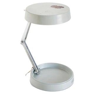 Spanish Blue-Grey Model Short Table Lamp Attributed to Enrique Aparicio from G.E.I., 1960s For Sale