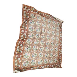 Beautiful Floral Panel Needlepoint Rug 8x10 For Sale