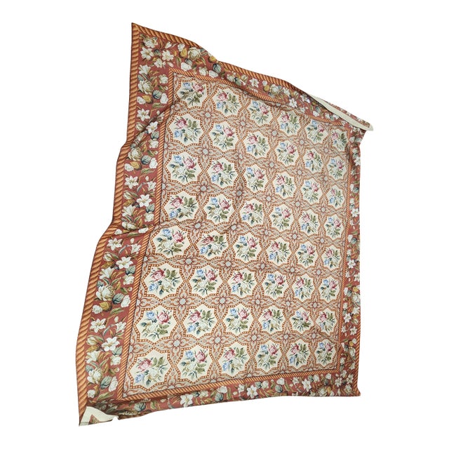 Beautiful Floral Panel Needlepoint Rug 8x10 For Sale