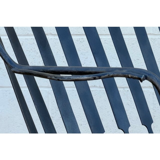 Vintage Mid-Century Modern Wrought Iron Patio Loveseat Bench | Russell Woodard Style Garden Sofa For Sale - Image 17 of 18