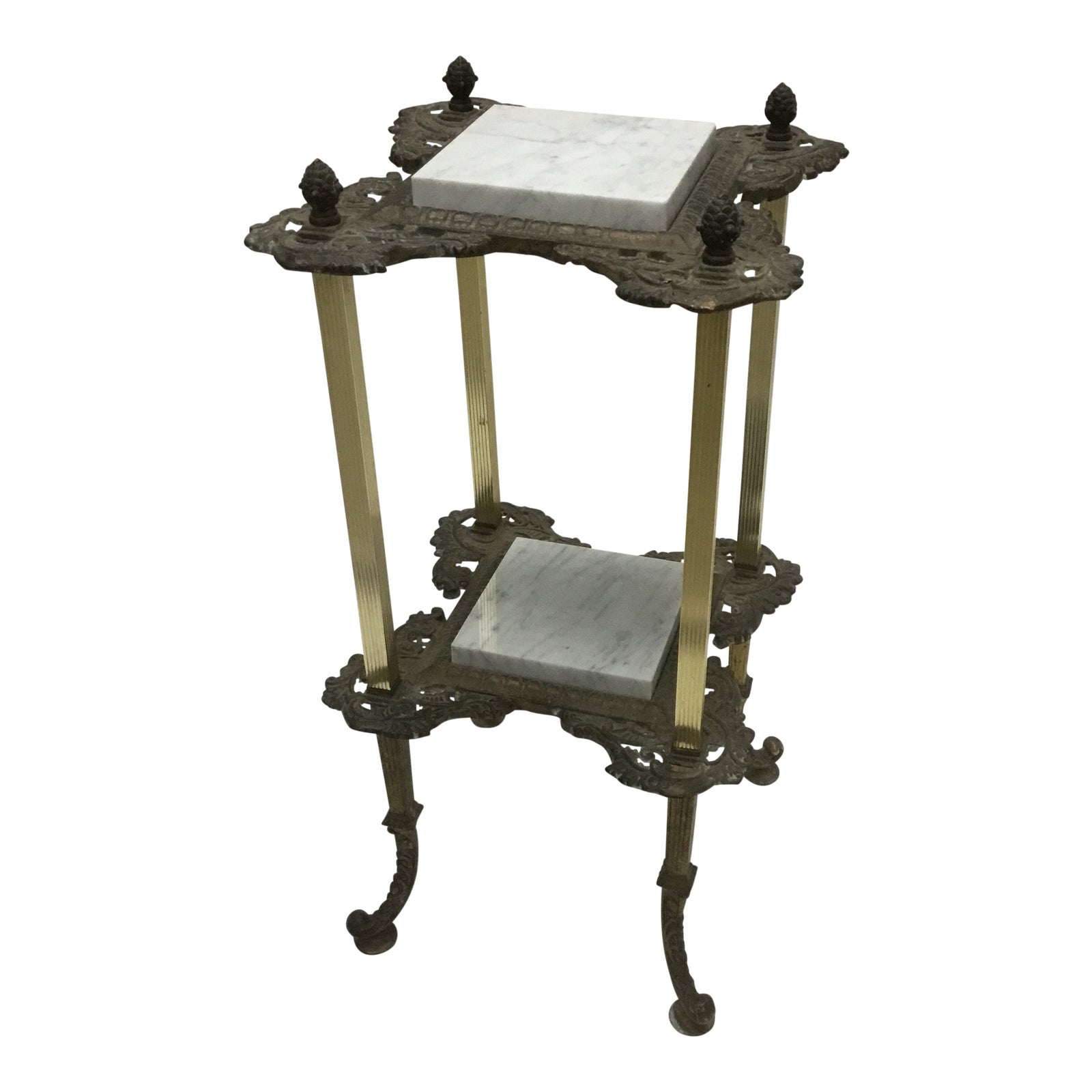 Antique Victorian Brass Fern Stand With Marble Inserts Chairish