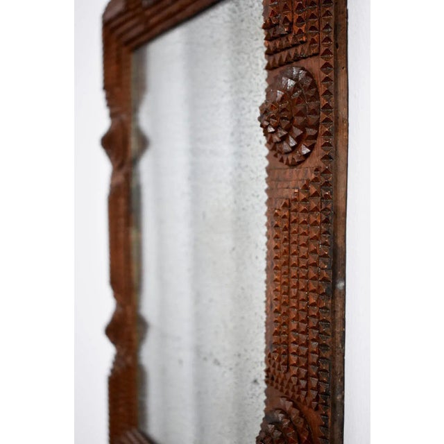Black Forest Brown Wooden Mirror, 1910s For Sale - Image 3 of 5