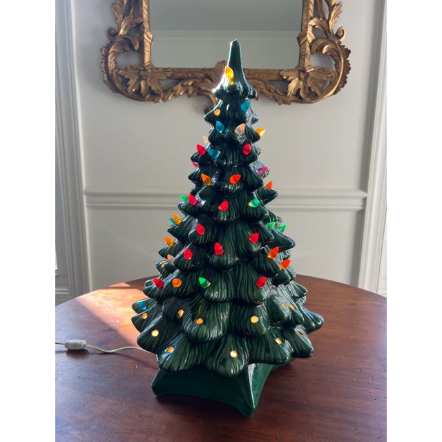 1972 Handmade Ceramic Christmas Tree With Lights For Sale In Washington DC - Image 6 of 10