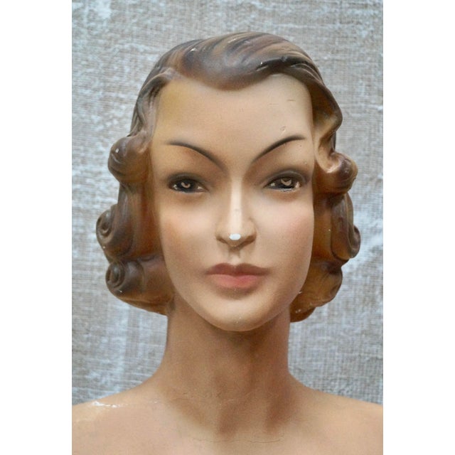 1930s Vintage Mannequin Lubé Paris Bust, 1930 For Sale - Image 5 of 10