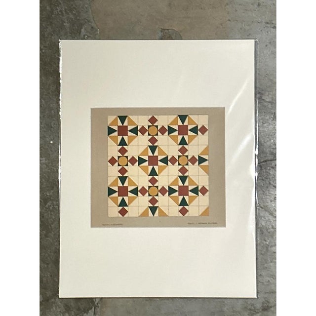 Vintage Geometric Tile Pattern Serigraph For Sale - Image 10 of 12