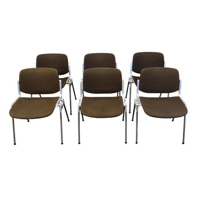 Vintage DSC 106 Side Chairs by Giancarlo Piretti for Castelli, 1970s, Set of 6 For Sale