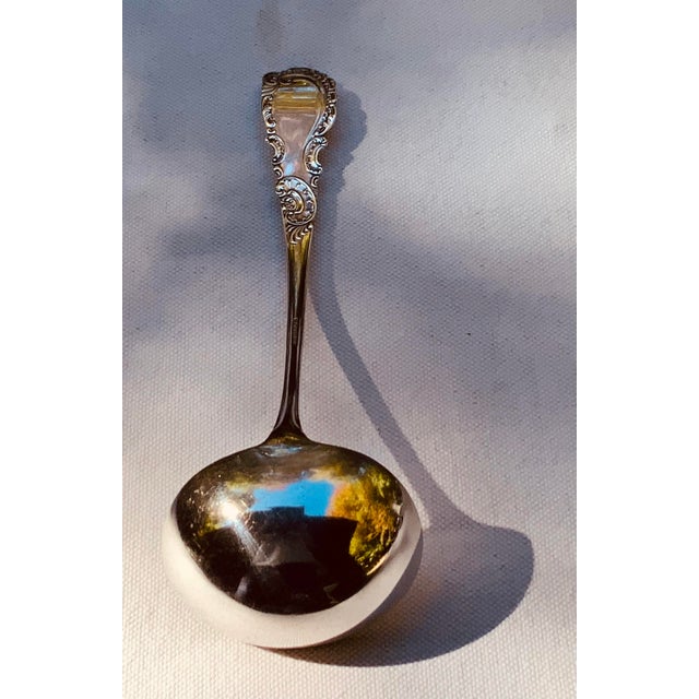 Rococo Antique Rogers & Hamilton Silverplate Ladle, Heavy Rococo Scroll Handle For Sale - Image 3 of 7