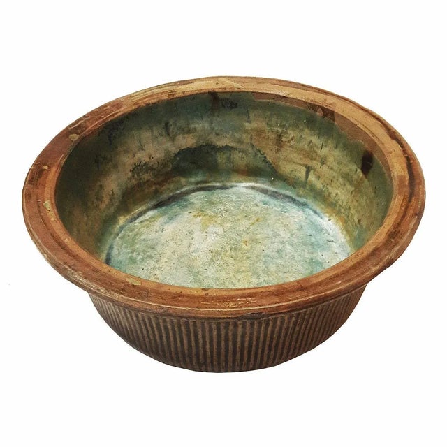 Asian Tall Ceramic Bowl From Indonesia, Mid-20th Century For Sale - Image 3 of 8