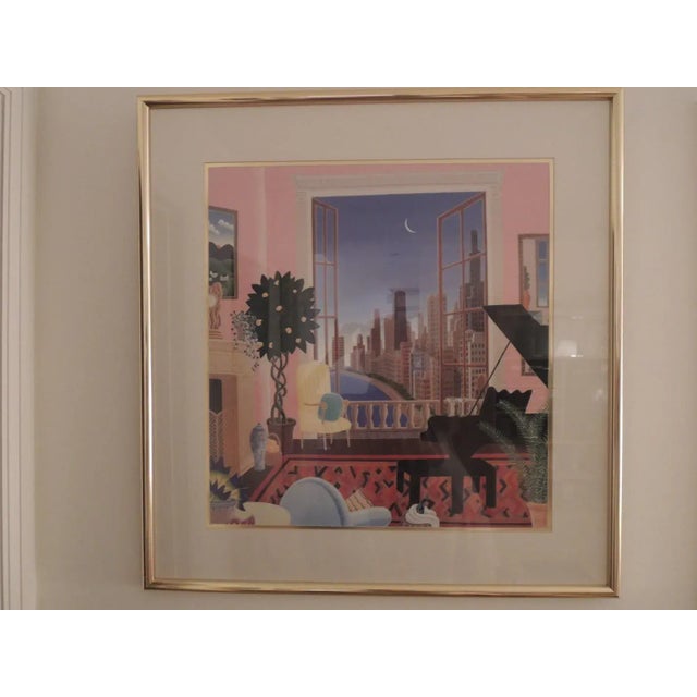 Thomas McKnight " Lake Shore Drive " Chicago. Vintage framed print. Rare. c.1986. (The limited editions retail for...