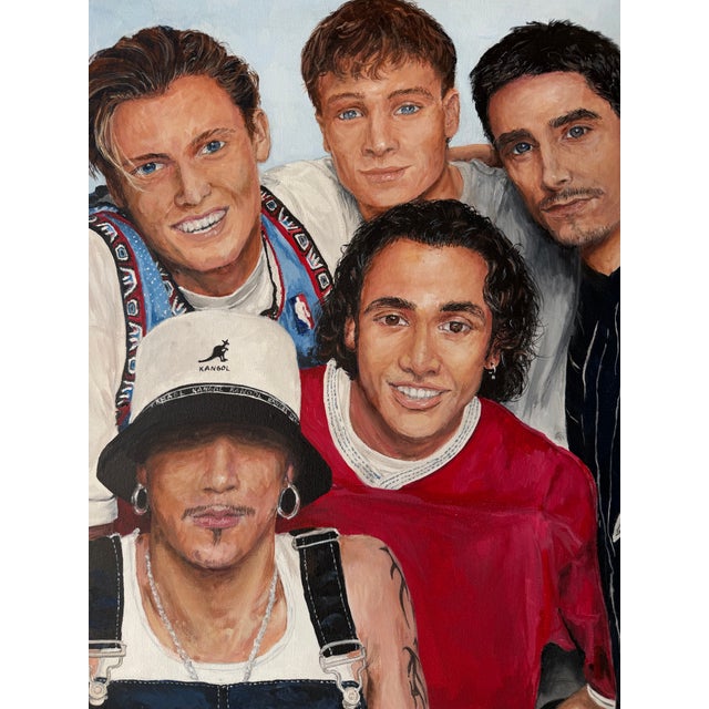 S. McLain Backstreet Boys Pop Culture Acrylic on Canvas Painting For Sale - Image 9 of 11
