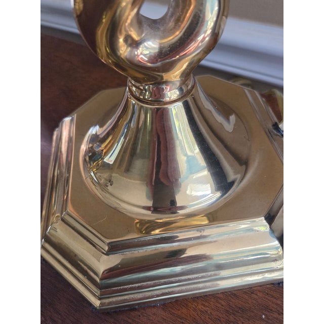 Vintage Stiffel Brass Barley Twist Lamps - A Pair For Sale - Image 12 of 15