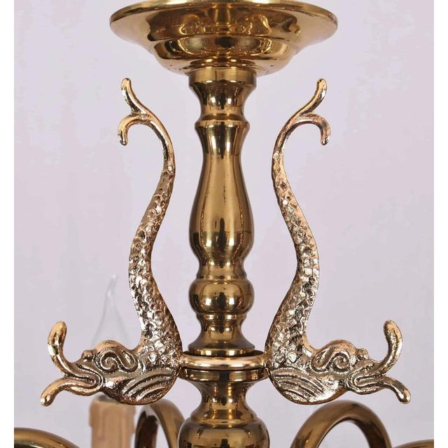 2000 - 2009 Large Gilt 2-Tier Chandelier with Fish For Sale - Image 5 of 6