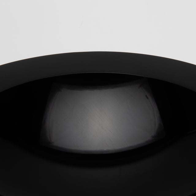 Black Crystal Convex Bowl by Ka Glass For Sale - Image 4 of 6