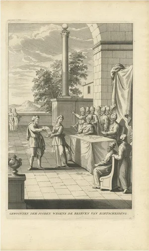 Calmet, The Divorce Customs of the Jews, 1725, Print