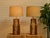 Wood Vintage Walnut & Cork Architectural Table Lamp - Pair For Sale - Image 7 of 8
